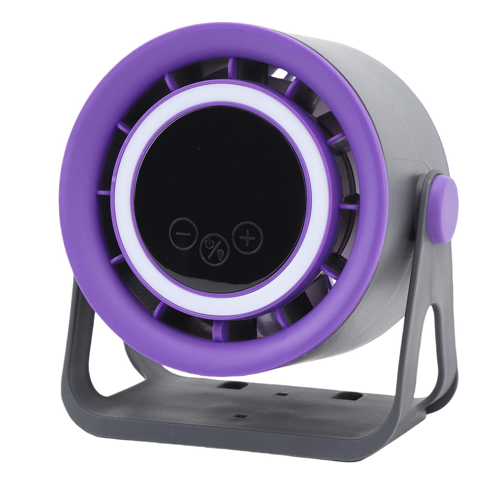 

Desk Fan USB Rechargeable Quiet Portable Desktop Turbo Fan with LED Light for Office Bedroom Outdoor Camping Grey серый