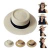 French Style Straw Hat with Large Brim Ribbon Decor Foldable Sun Protection Hat Summer Beach Travel Vacation Hat