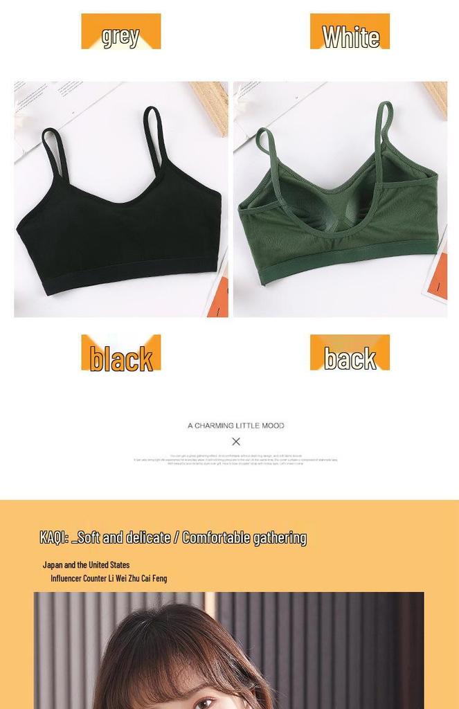 Wire-Free Pure Cotton Camisole with Chest Pad: Beautiful Back, Shockproof Fitness Yoga Bra