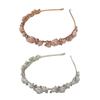 Sparkling Rhinestoned Pearls Floral Hair Accessory Fashion Hair Hoop For Bridal Event Daily Wear Metal Headwear