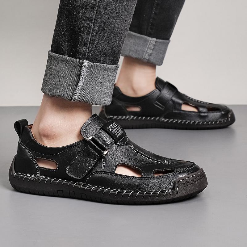 Hot Sale Summer Men's Sandals Outdoor Men's Beach Sandals Handmade Leather Roman Sandals Fashion Men Water Trekking Sandals