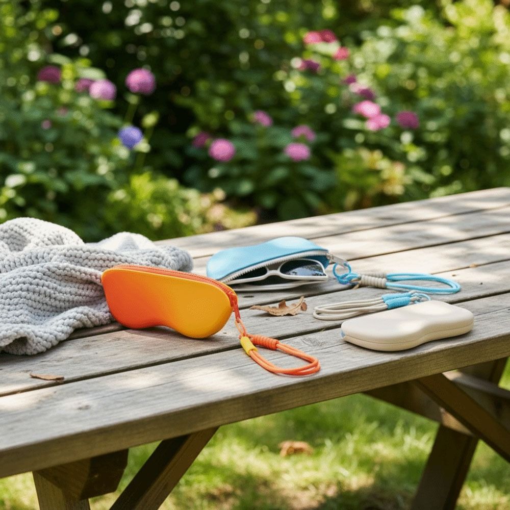 Bonbonfarbene Silikon-Brillentasche Weiche Silikon-Brillenetui für Outdoor-Aktivitäten