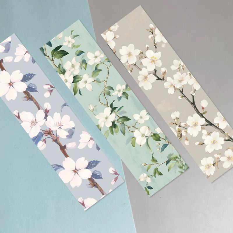 30pcs Vintage Flower Bookmarks, Natural Style Durable Paper Soothing Illustrations Perfect Collectible Set for Book Lovers