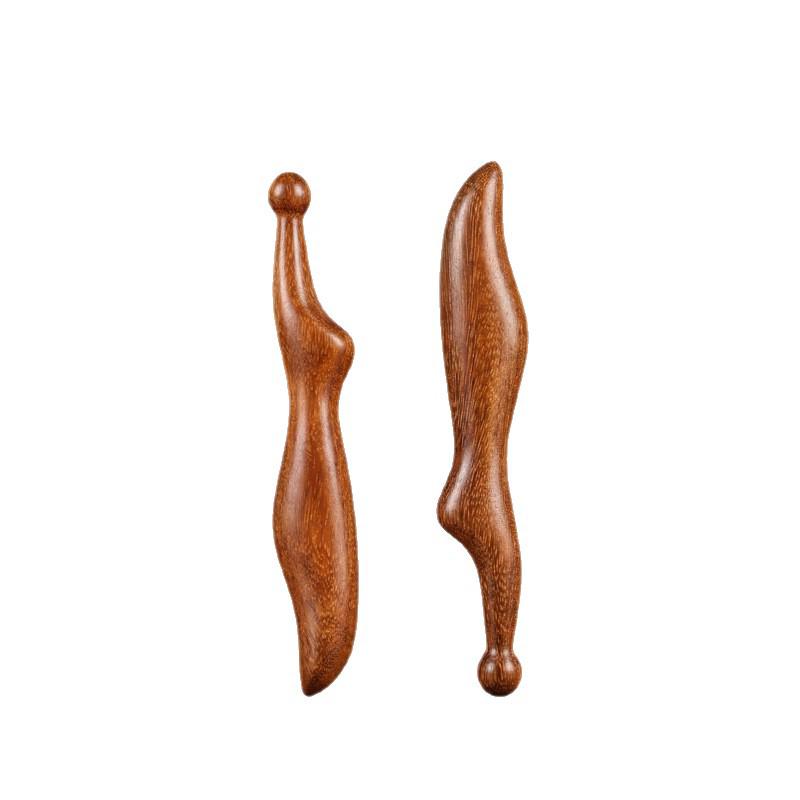 Non-Pear Wood Meridian Massage Brush: Full Body Meridian Dredging, Fat Burning, Abdomen Scraping with Pure Brass.