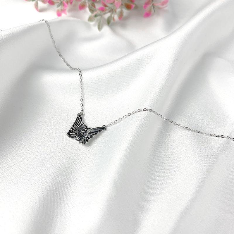 Thai Old Retro Butterfly Necklace Hong Kong Style Hip-hop Personality Clavicle Chain Women Versatile