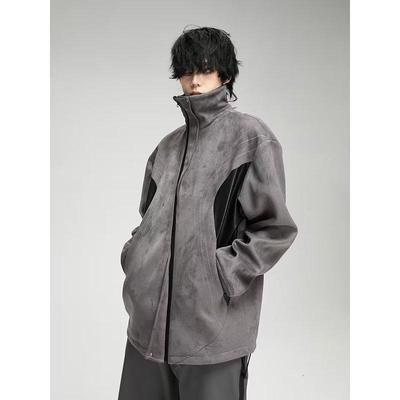 2023 American Retro High Street Suede Baseball Jacket for Men - Spring/Autumn Trendy Bomber Jacket