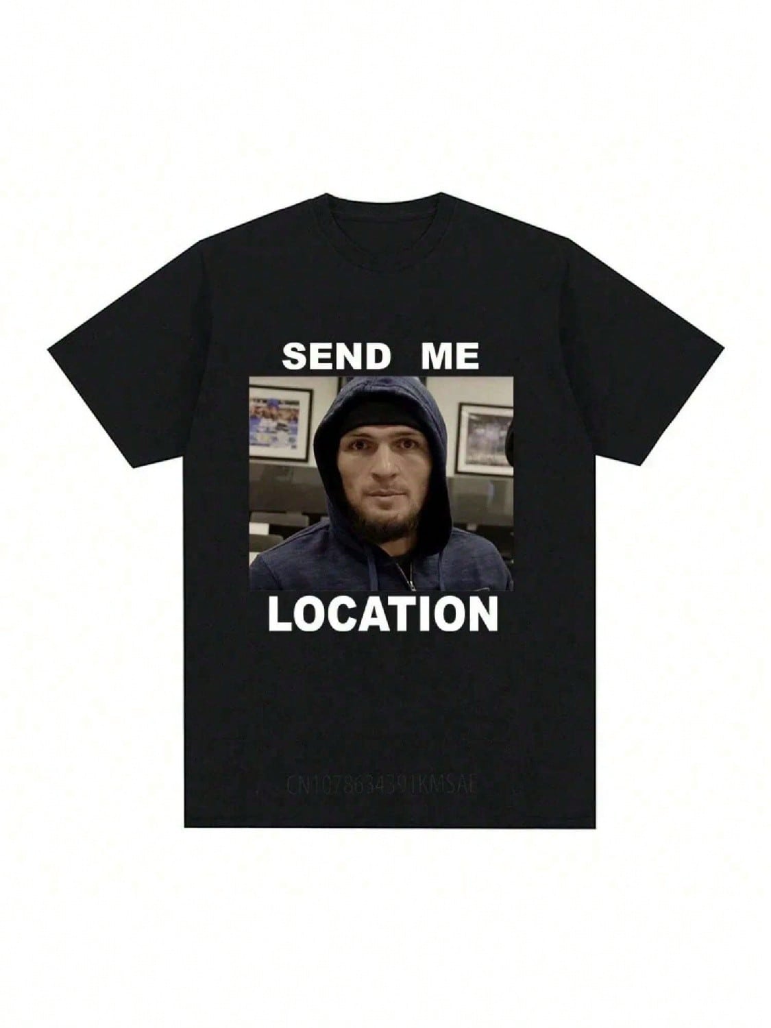 Khabib Send Me Location Graphic T-Shirt Fashion Harajuku Short Sleeve T-Shirt Wounisex Hip Hop Retro T-Shirt Graphic T Shirts Y2K S разноцветный