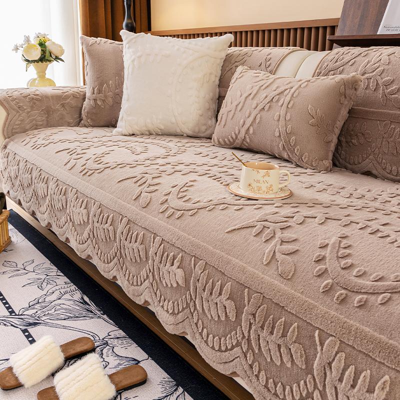 Short Plush Sofa Cover Living Room Winter Warm Couch Towel Home Decoration Anti-Slip Armchairs Seat Cover Sofa Cushion Slipcover