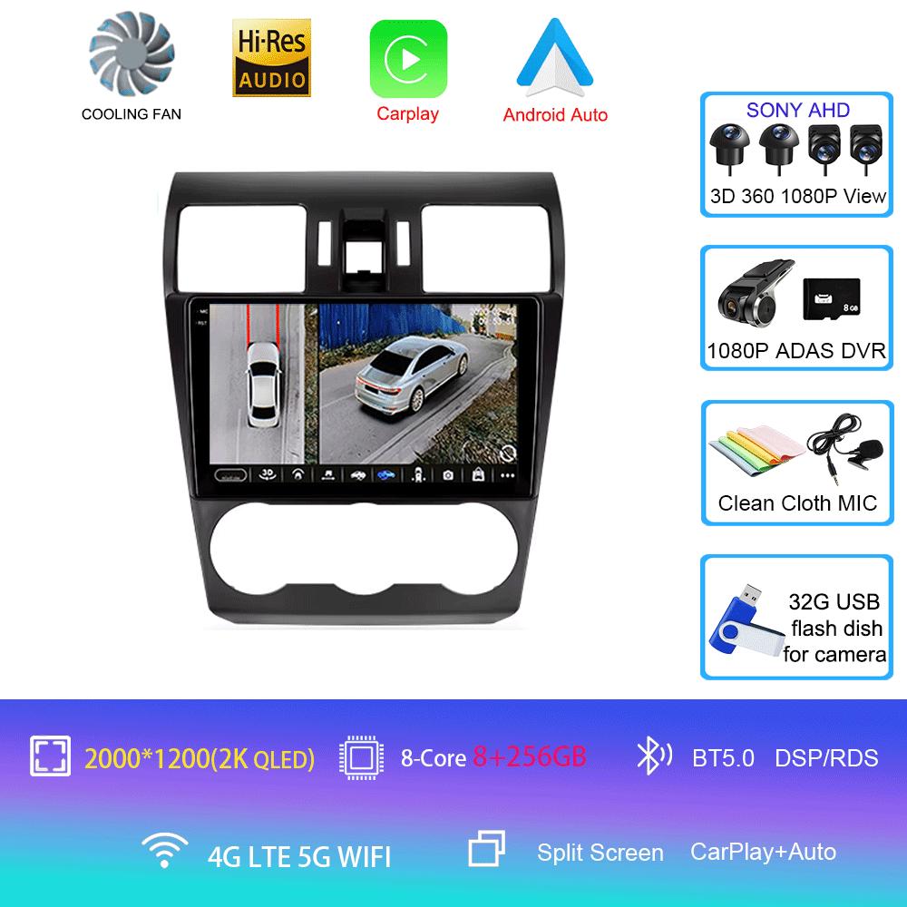 Car Radio Android 14 For Subaru Forester 4 SJ XV 2012-2015 4G Multimedia Video Player Navigation GPS Carplay 360 Camera