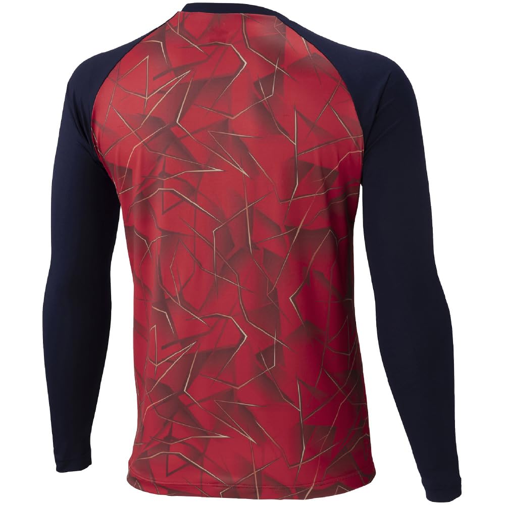 MIZUNO Global Elite Graphic Undershirt Long 12JADP88 Size L Red Baseball/Softball (Low Neck, Sleeve)