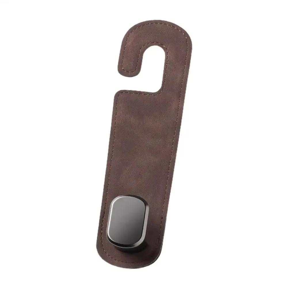 Universal Metal Car Seat Headrest Hook 2 In 1 Soft Leather Car Seat Back Hook for Purse Bag Backpack Double Hook Car Seat Hanger