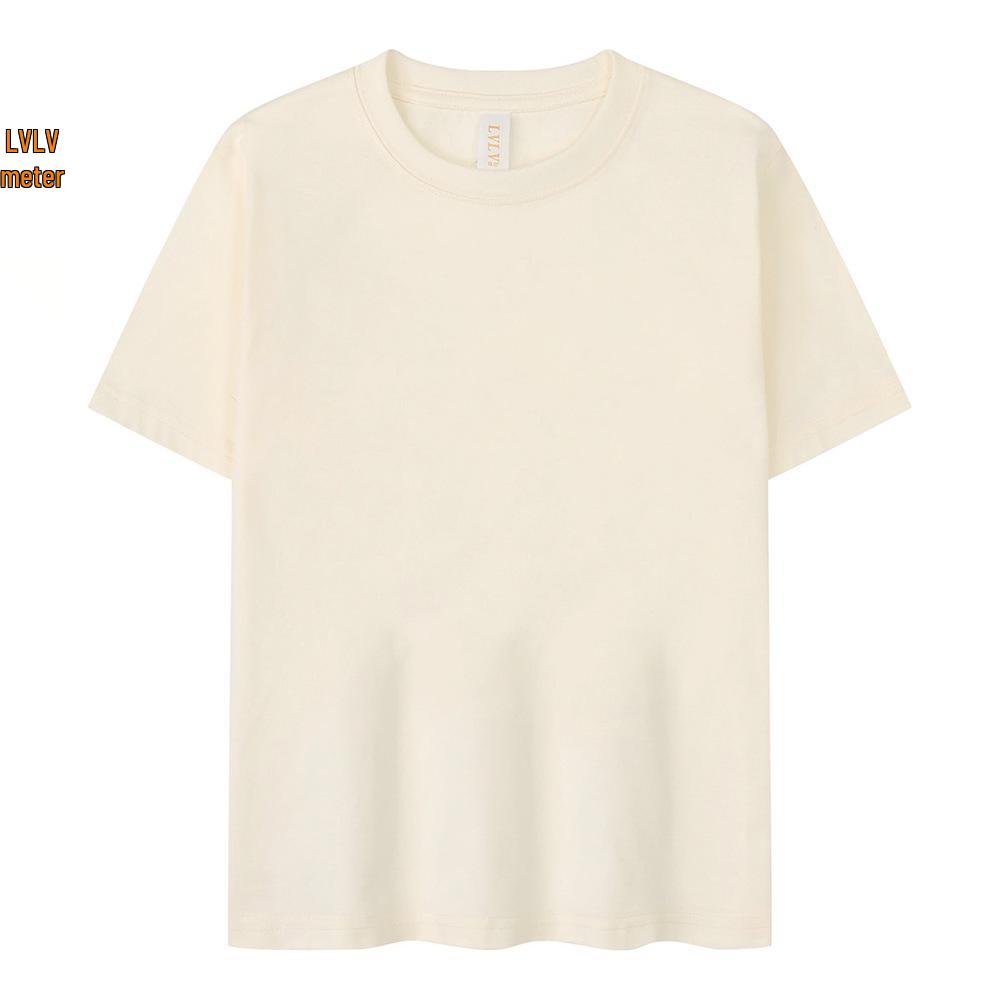 LVLV Kids' Ice Cool Combed Cotton Crew Neck T-Shirt, Short Sleeve, Parent-Child Design with Printed Logo for Boys and Girls.