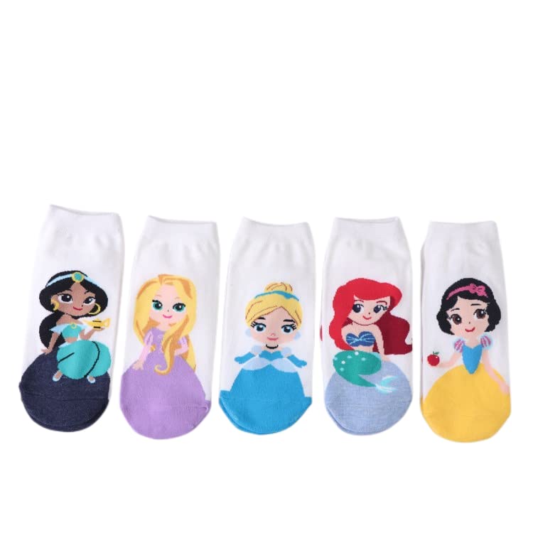 

Набор из 5 носков Disney Snow White Princess с изображением повседневного запаха зимы [Dom Teporna], женские, мужские, носки, стильные, хлопковые, удобные, дышащие,