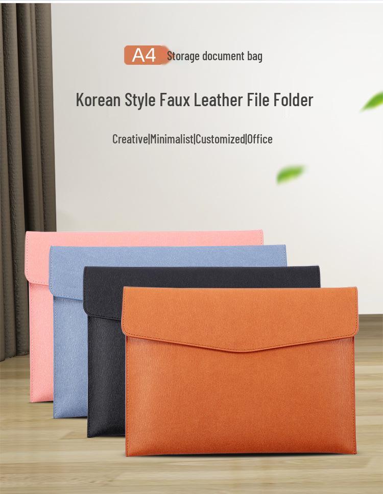 A4 Waterproof File Folder with Magnetic Buckle - Large Capacity Business Office Bag, Logo Customizable