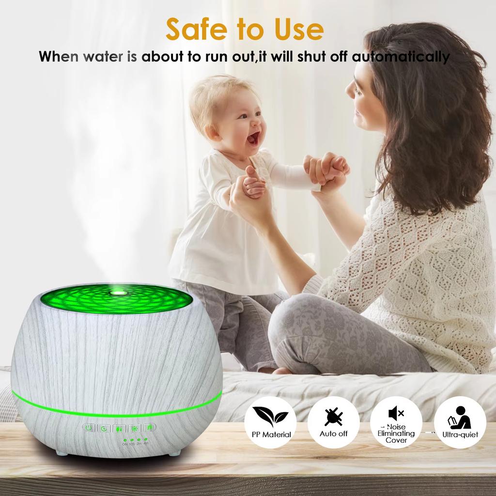 500ml Essential Oil Aroma Diffuser Smart WiFi Air Humidifier Support Tuya Alexa Google Home 7 Colorful LED Light App Control