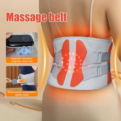 Soporte Lumbar Calentado Alivio del Dolor de Espalda Almohadilla Calentadora Inalámbrica con Masajeador Hombres Mujeres Ajustable Terapia de Calor Cinturón de Masaje Envolvente