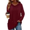 Damenmode Langärmeliges Lässiges Einfarbiges Kapuzen-Sweatshirt-Oberteil