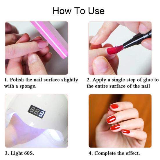 Yousheng 1/6Pcs Nail Polish Pen 3-in-1 Quick Dry Long Lasting High Gloss DIY Manicure Nail Art Natural Nude Women Girls Fingernail Toenail Gel Polish