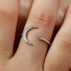 New Stainless Steel Star Moon Adjustable Rings For Women Wedding Finger Trendy Jewelry Adjustable Antique Rings Anillos