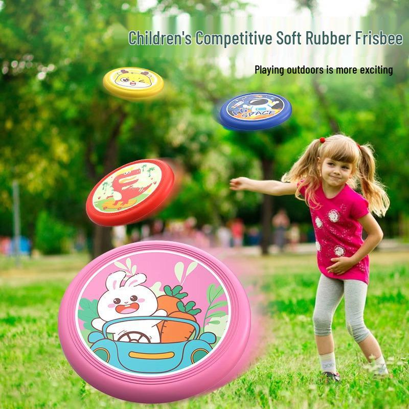 Children's Soft Silicone Frisbee - Safe Outdoor Flying Disc for Boys & Girls, Perfect for Parent-Child Interaction and Sports.