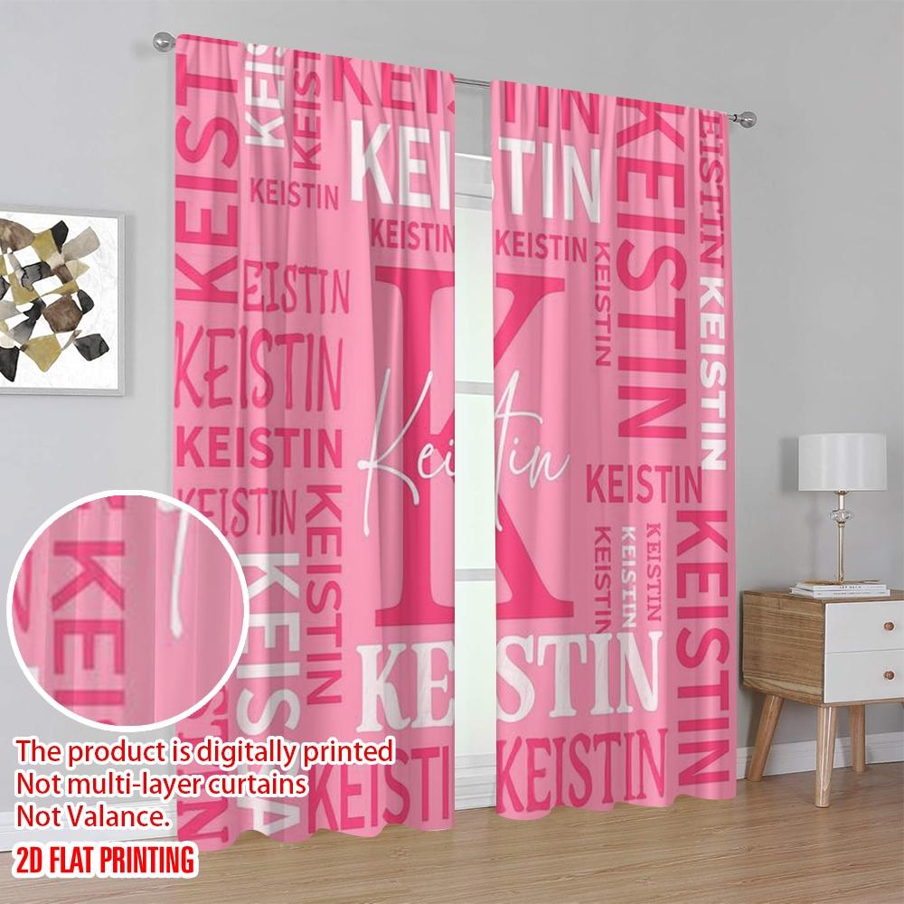 2pcs,2D plane printing Print Curtains Keistin Collage Versatile 100% Polyester (without rod) Versatile All Use for Bedroom,