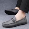 Men's Breathable Leather Slip-On Driving Shoes - Soft Sole, Small to Large Sizes