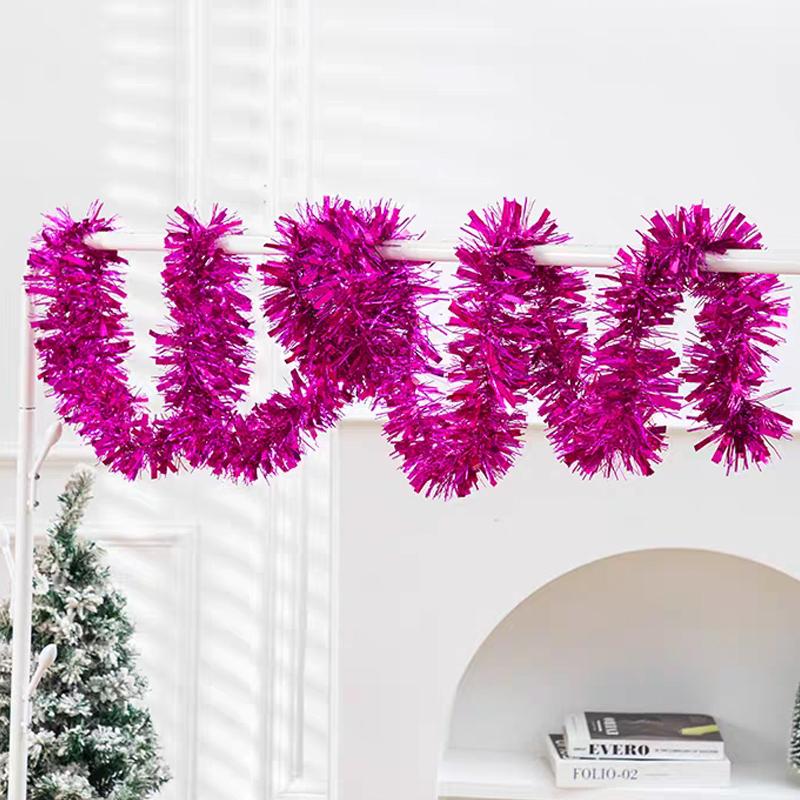 1.5/30M Long Bold Thicked Stripes Christmas Garland Colorful Christmas Wrapping Tinsel Ribbons Bar Wedding New Year Party Decor