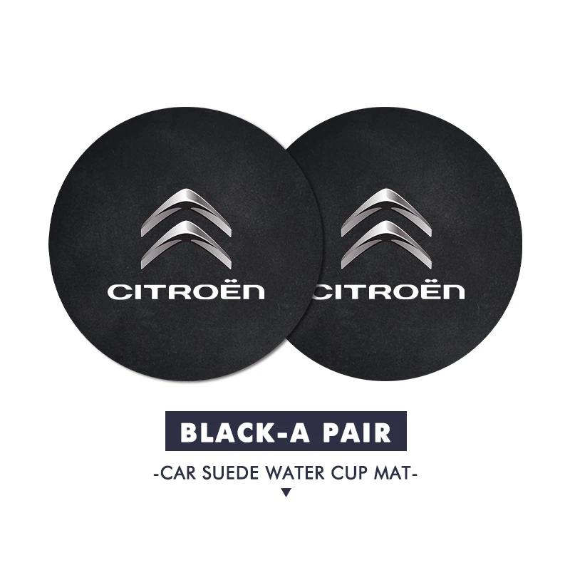 OCDK9 2pcs Car Coaster Anti Slip Mat Water Cup Pad Accessories For Citroen Grand Berlingo Jumper Celysee Xsara Picasso Aircross