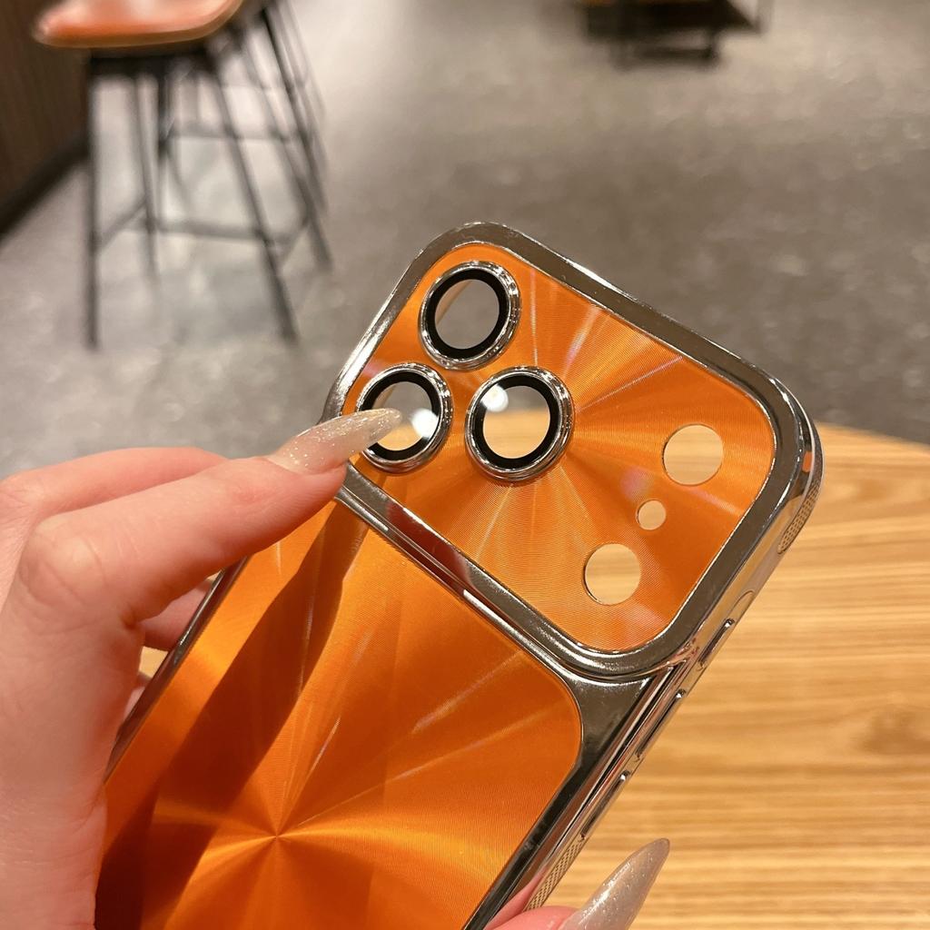 Plating Laser Aurora CD Texture Shockproof Phone Case For iPhone 17 16 15 14 13 Pro Max Instantly Change 17 Large Window Cover