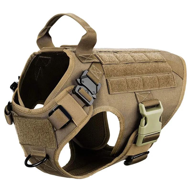 Tactical Dog Harness Set With Dog Goggles Bungee Leash Removable Patches Vest For Medium Large Dog Outdoor Training Walking Gear (as the picture,S)