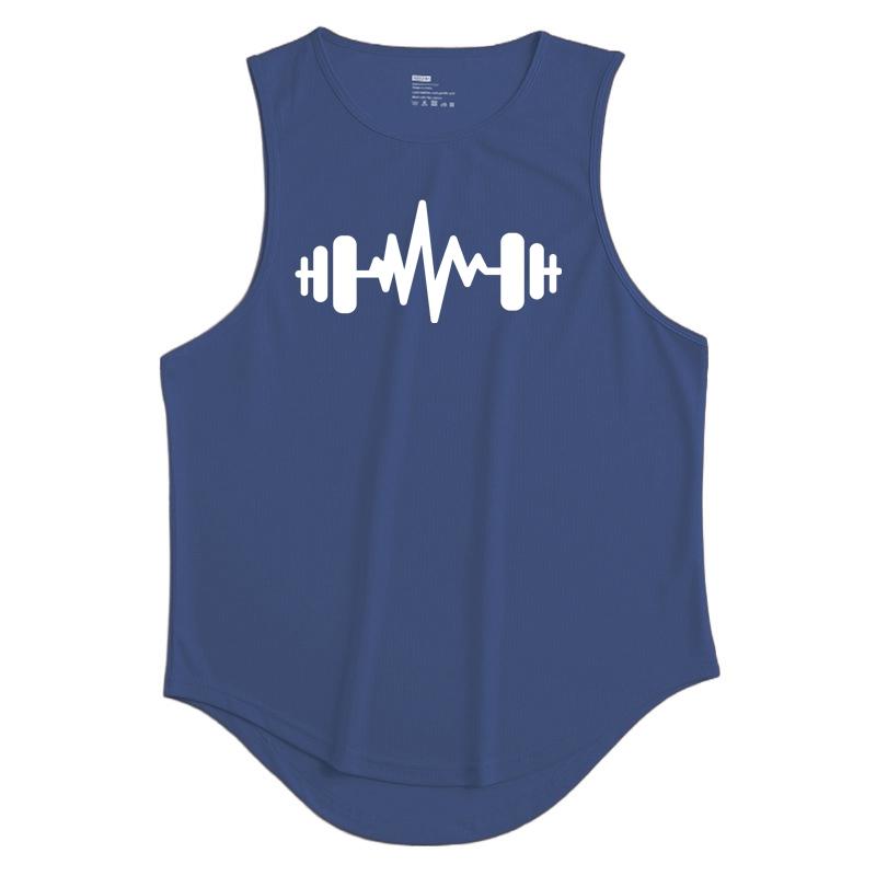 Men's Casual Tank Summer Bodybuilding Fitness Muscle Singlet Man's Clothes Sleeveless Slim Fit Vest Mesh Quick-Drying Vest Hot