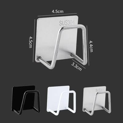 Kitchen Wall Hooks Accessories Storage Organizer Self Adhesive Drain Drying Rack Stainless Steel Sink Sponges Holder