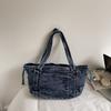 Large Capacity Commuter Tote Bag Women's Denim Shoulder Crossbody Bag