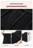 Women's Black High-Waisted Slim-Leg Pants - Velvet Lined, Elastic Waist, Tight-Fit, Petite, Ideal for Autumn/Winter.