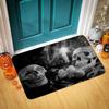 Halloween Themed Door Mat with Pumpkin Skull Reaper Pattern Non Slip Absorbent Outdoor Indoor Welcome Mat for Home Decor