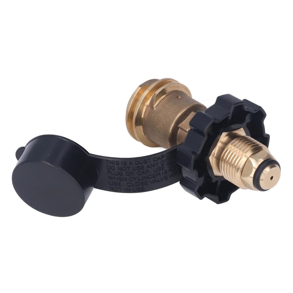Brass Gas Tank Adapter Propane Refill Adapter with Black Handle POL Convert QCC1 Type 1