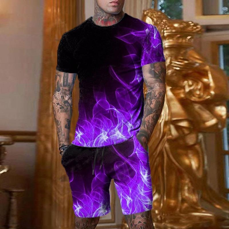 Men's Fashion Elegant Summer Casual Suit Oversized Men's Top Y2K Style Breathable Fresh Short Sleeve Printed 3D Poker Pattern