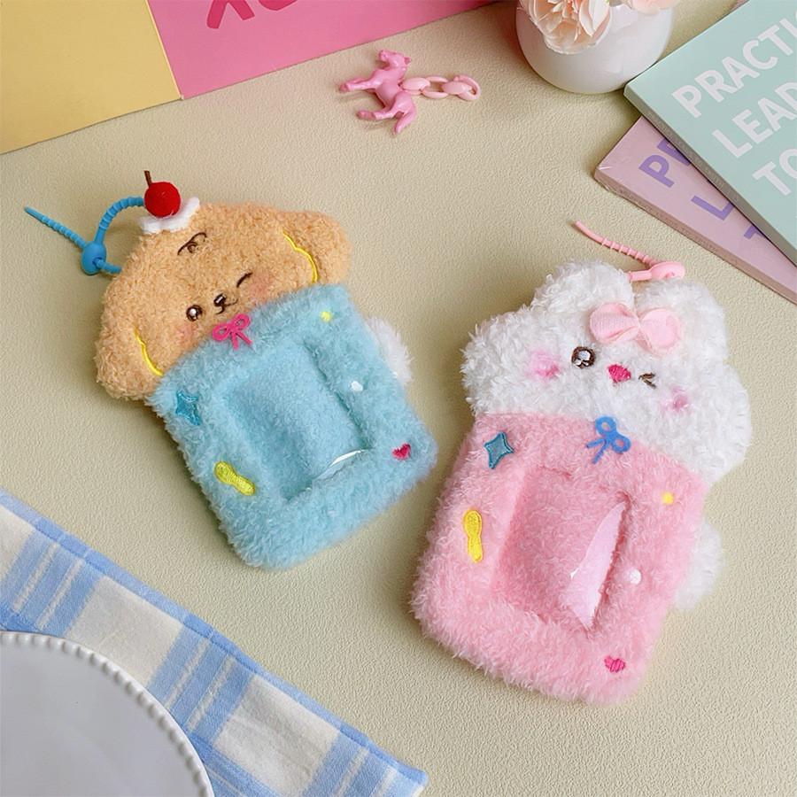 Plush Bunny Card Holder With Keychain For Kids And Teens Cute Gift Accessory