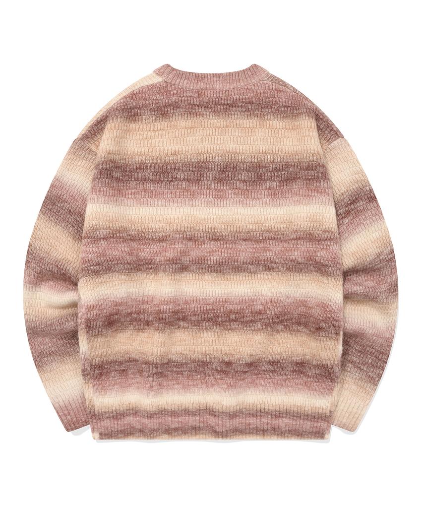FALLETT [22Fw] Farbverlauf-Streifen-Strickware Rosa