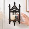 Yousheng Gothic Throne Wall Floating Shelf Black Wooden Wall Mount Display Shelf Decoration Living Room Bedroom Bathroom Storage Rack