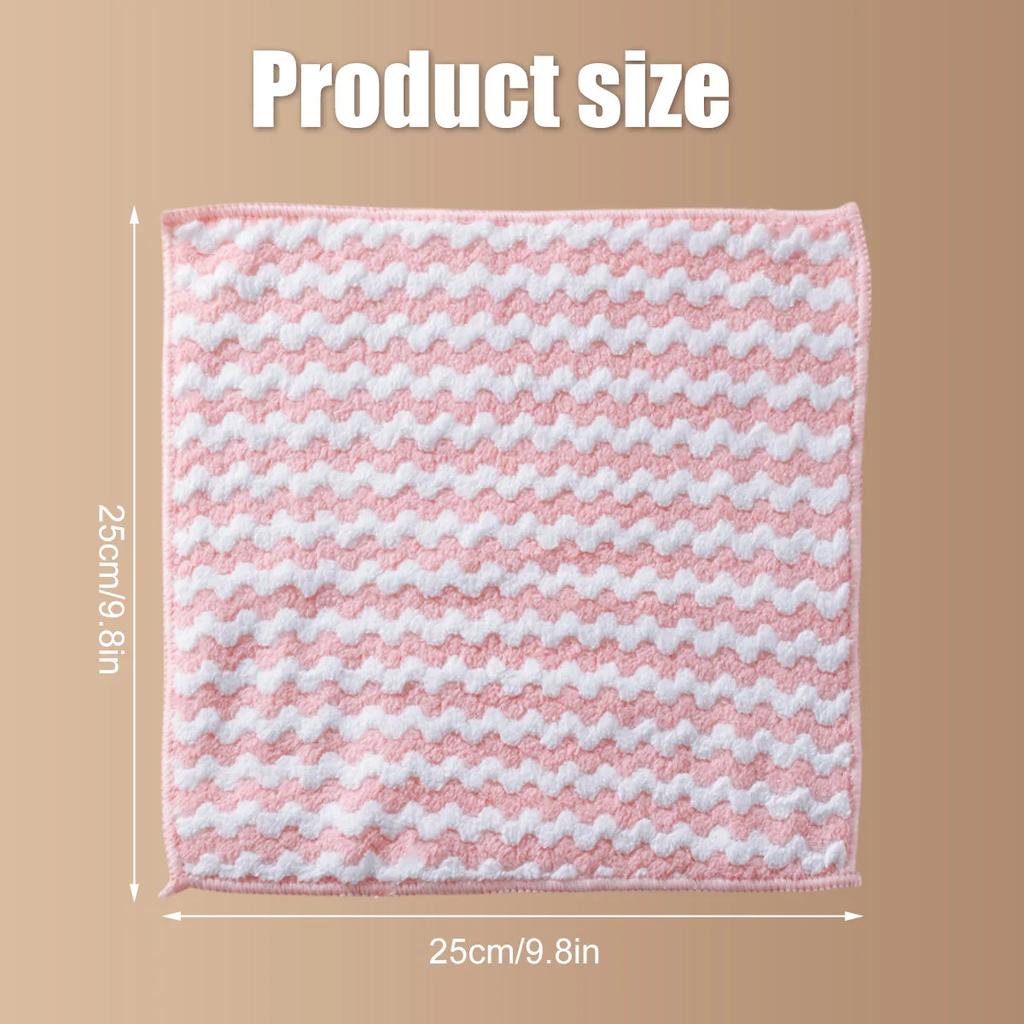 Kitchen 5Pcs Dish Cloths Soft Absorbent Dish Rag Reusable Dish Towels Household Washable Cleaning Cloth Housework Clean Towel