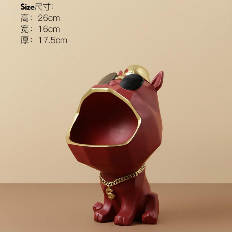 Resin Sunglasses Dog Storage Figurines Creative Nordic Animal Statue Miniature Living Room Desk Christmas Decoration  ZM1128