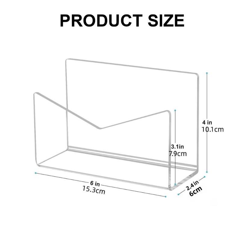 Practical Envelope and Mail Stand Acrylic Mail Organizers for Letters Business Cards Desk Storage Stand Holder