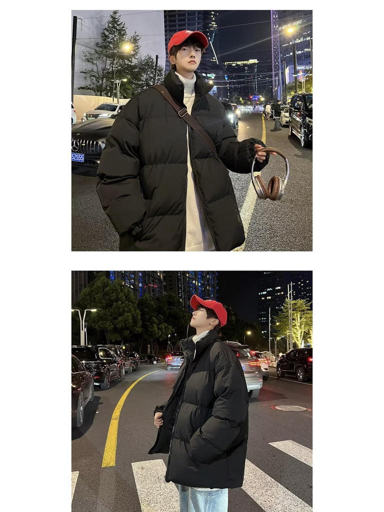 Men's Winter Thickened Cotton Stand Collar Puffer Jacket, 2026 Korean Style Fashion.