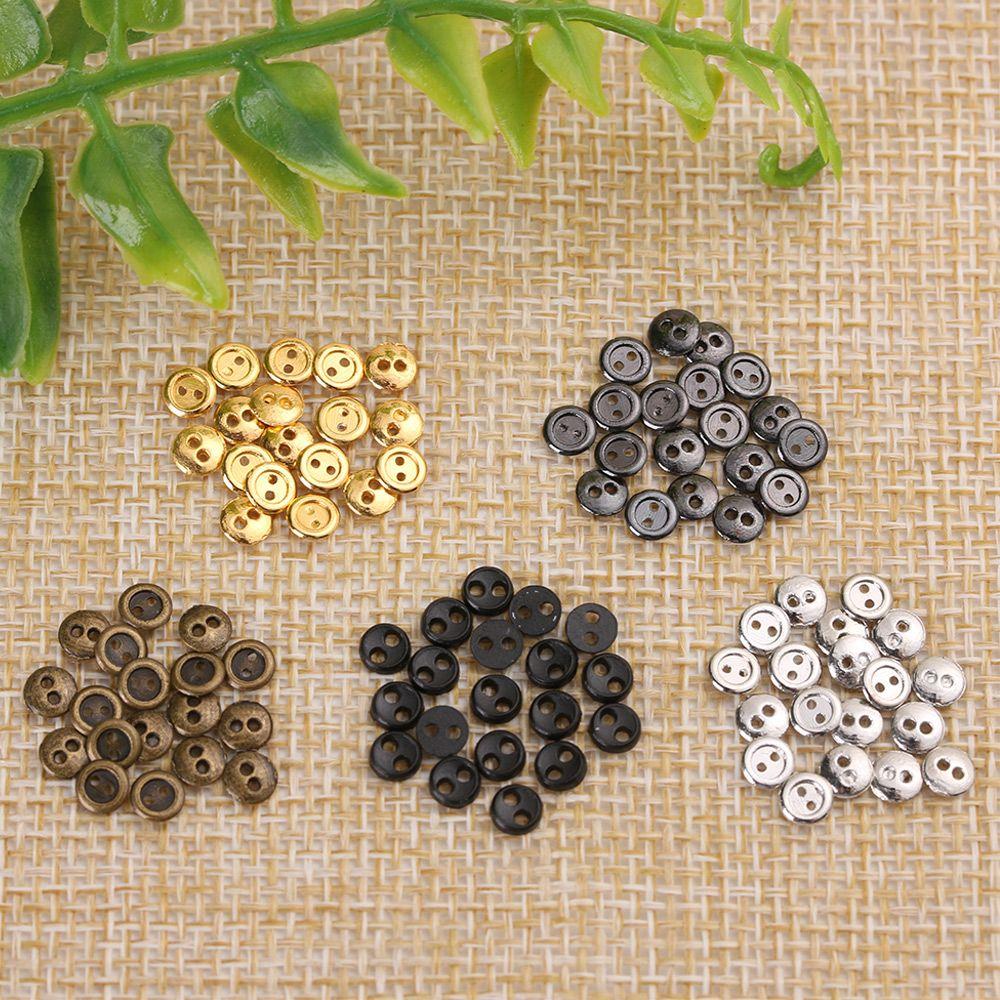 Miniature Two Holes Clothing Sewing Craft Mini Metal Buttons DIY Doll Clothes Dolls Strap Buckles