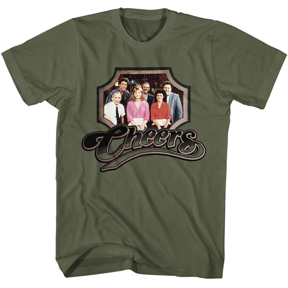 Cheers TV Show Cast Color Plaque Photo Men T Shirt XXL