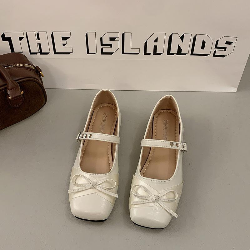 French Flat-bottomed Bow Mary Jane Single Shoes Women's 2025 Summer New Versatile Skirt Soft-soled Ballet Shoes
