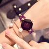Wechat Business Fashion, Prismatic Rhombus Lens Ladies Rhombus Waterproof Watch 3340