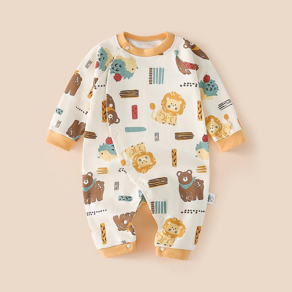 Unisex Cotton Baby Romper - Spring/Autumn Cartoon Onesie for Newborns