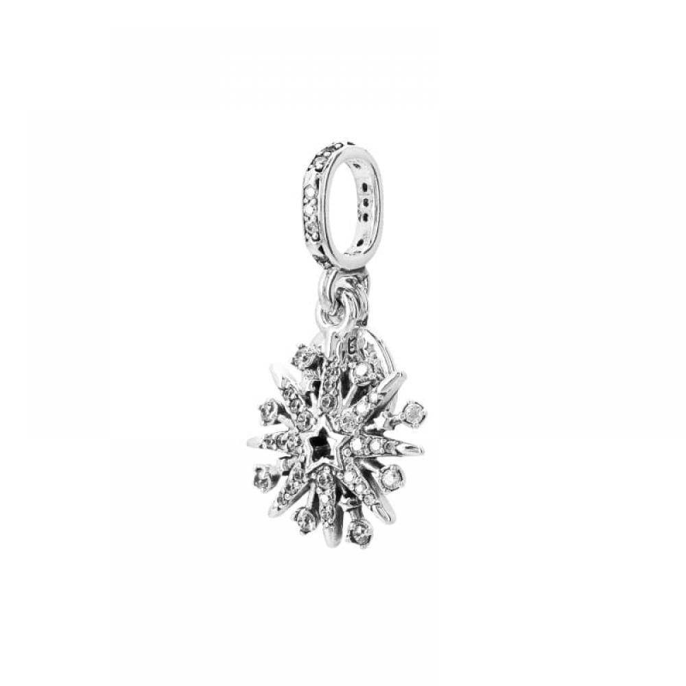 PAndora 793512c01 Sparkling Firework Double Pendant And Dangle Silver Charm